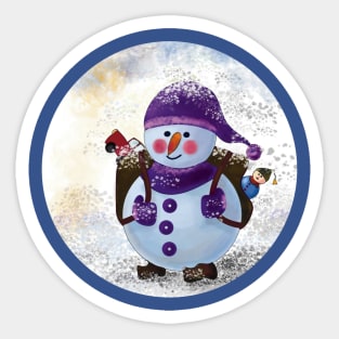 Santa Snowman Sticker